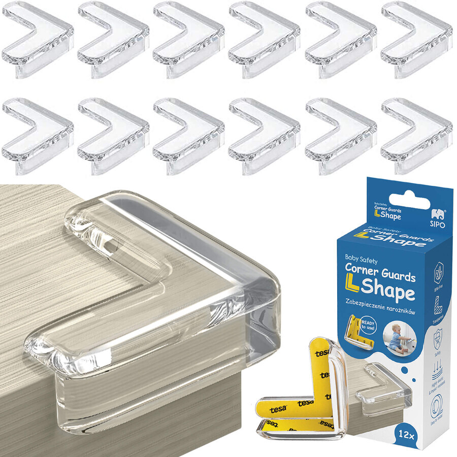 Sipo, corner protection set, L shape, 12 pieces