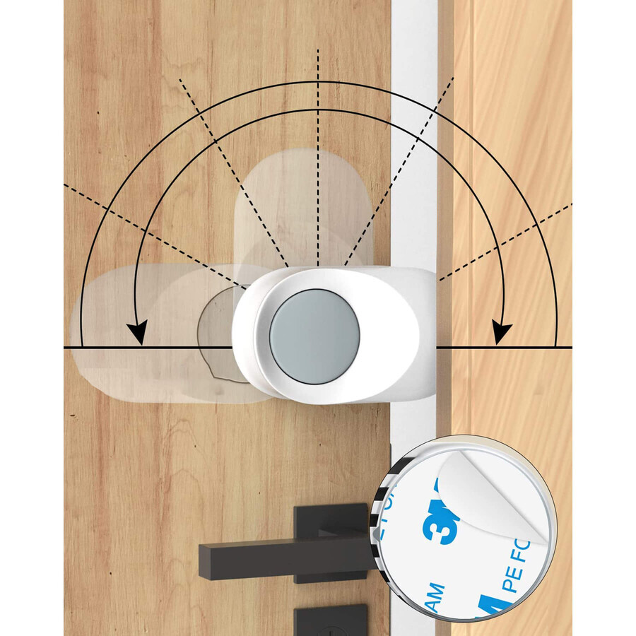 Sipo, adjustable position sliding door safety device, swivel, 2 pieces