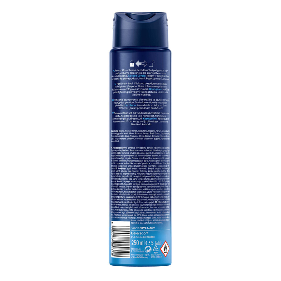 Nivea Men Fresh Active, antiperspirant spray for men, 250 ml