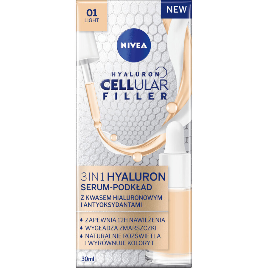 Nivea Hyaluron Cellular Filler 3in1, sérum-primer, couleur claire, 30 ml