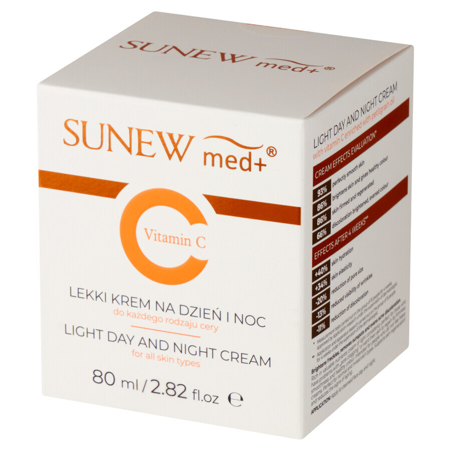 SunewMed+ Vitamine C, crème légère de jour et de nuit, tous types de peau, 80 ml