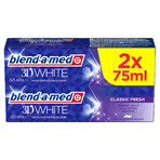 Blend-a-med 3D White, dentifrice, Classic Fresh, 2 x 75 ml