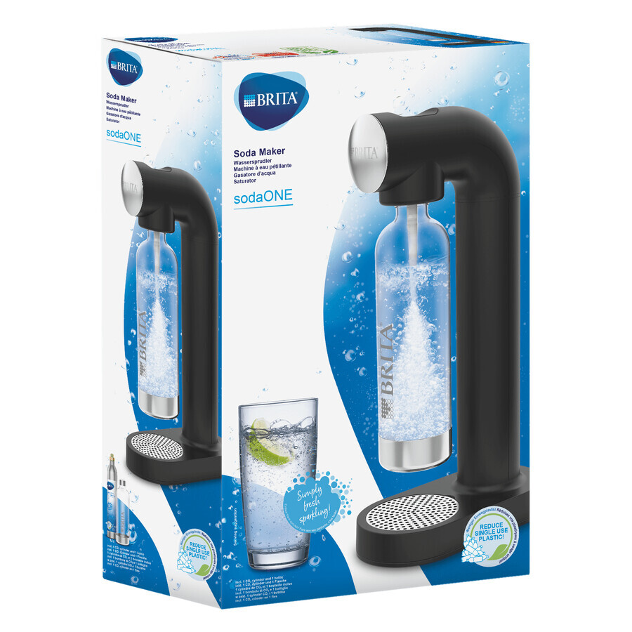 Brita SodaOne Carbonated Water Saturator, Black