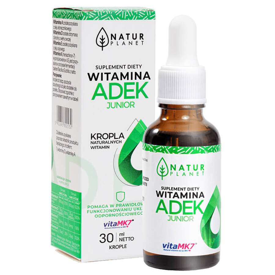 Natur Planet Vitamine ADEK Junior, gouttes, 30 ml