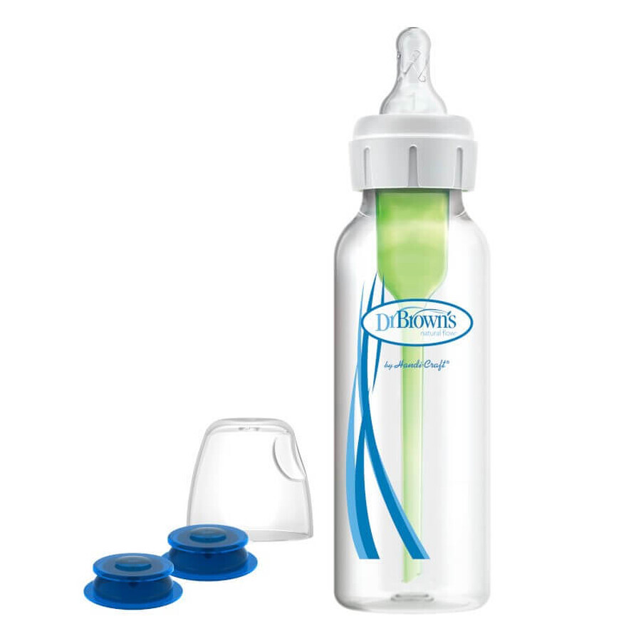 Dr. Brown's, standaardfles met voedingssysteem voor baby's met gespleten lip of gehemelte, 250 ml, vanaf de geboorte, 1 stuk