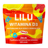 Lilu Kids Vitamine D3, bonbons gélifiés naturels pour enfants et adultes, goût orange, 200 pièces