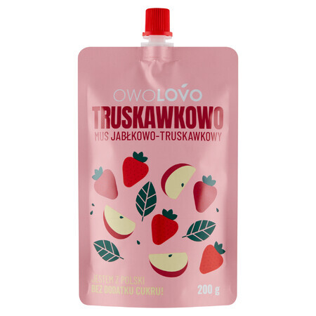 Owolovo strawberry and apple mousse in a tube, 200 g