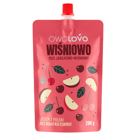 Owolovo cherry and apple mousse in a tube, 200 g