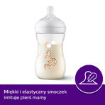 Avent Natural Response, biberon cu tetină reactivă, girafe, debit 3, SCY903/66, după 1 lună, 260 ml 