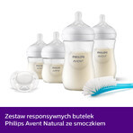 Avent Natural Response, set de 4 biberons réactifs + brosse de nettoyage + sucette ultra douce, SCD838/11