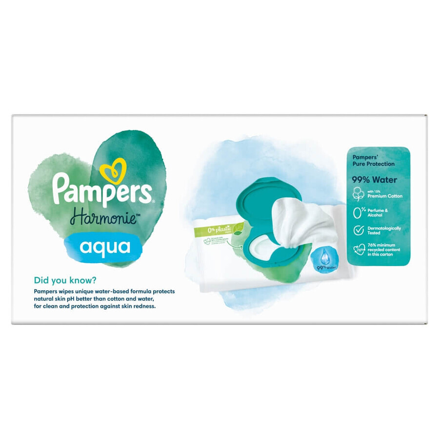 Pampers Harmonie Aqua, wet wipes, 9 x 48 pcs