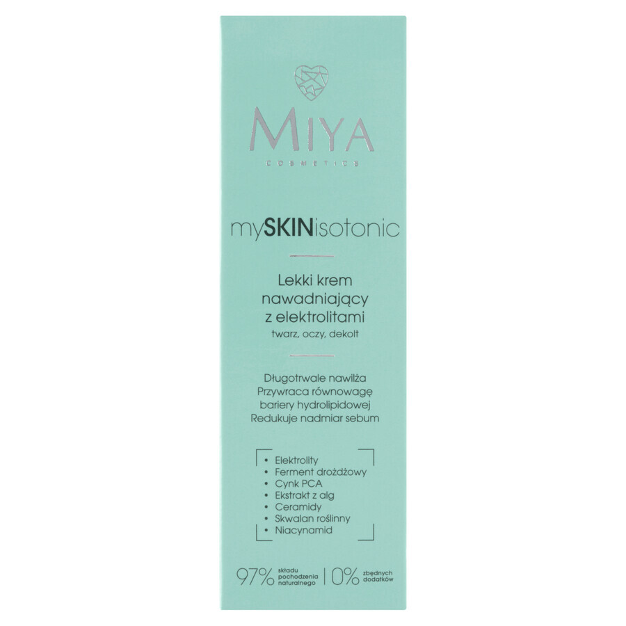 Miya mySKINisotonic, leichte feuchtigkeitsspendende Creme mit Elektrolyten, 40 ml