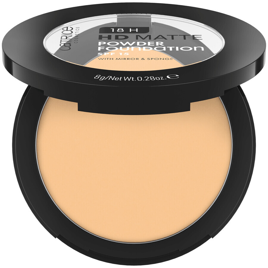 Catrice 18H HD Matte Powder Foundation, fond de ten pudră matifiant, nr. 030W, SPF 15, 8 g