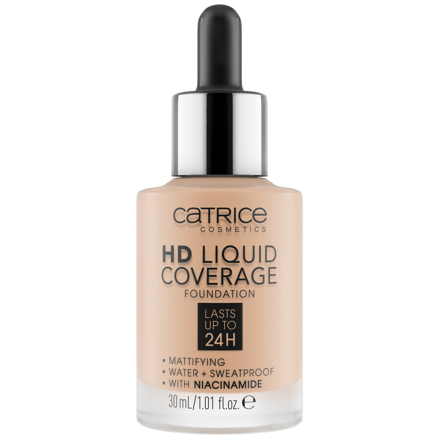 Catrice HD Liquid Coverage Foundation 24H, fond de teint liquide, 030 Sand Beige, 30 ml