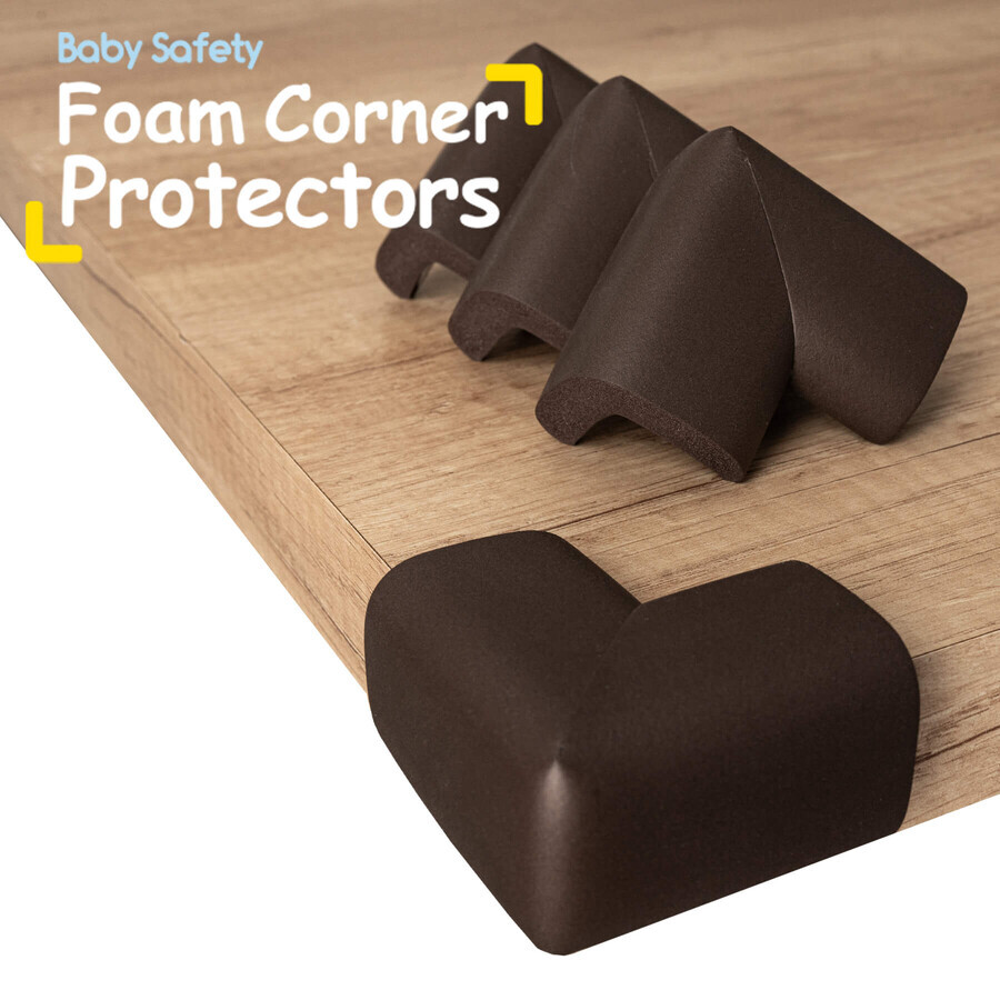 Sipo, foam corners for furniture corners and edges, brown, 4 pieces