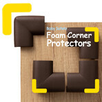 Sipo, foam corners for furniture corners and edges, brown, 4 pieces