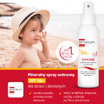 Set solare Emolium, spray protettivo minerale per bambini dal primo giorno di vita e adulti, SPF 50+, 2 x 100 ml + pallone da spiaggia in omaggio