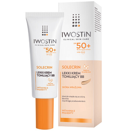 Iwostin Solecrin set, BB cream, piel sensible, SPF 50+, 2 x 30 ml + pelota de playa de regalo