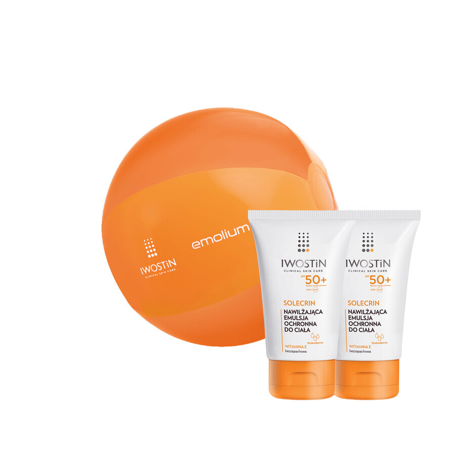 Iwostin Solecrin set, emulsión protectora, SPF 50+, 2 x 100 ml + pelota de playa de regalo