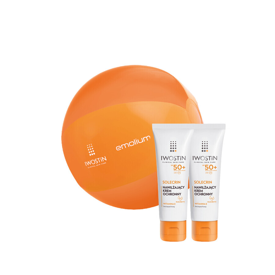 Iwostin Solecrin Set Protective Moisturizer Sensitive Normal Dry Skin SPF 50+ 2 x 50ml + Free Beach Ball