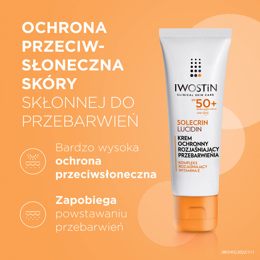 Iwostin Solecrin Lucidin Set, Hyperpigmentation Lightening Protective Cream, SPF 50+, 2 x 50ml + Free Beach Ball