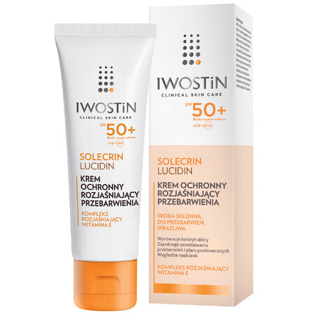 Iwostin Solecrin Lucidin Set, Hyperpigmentation Lightening Protective Cream, SPF 50+, 2 x 50ml + Free Beach Ball