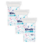 Kindii Pure set, coussinets en coton pour bébés, 3 x 60 pièces