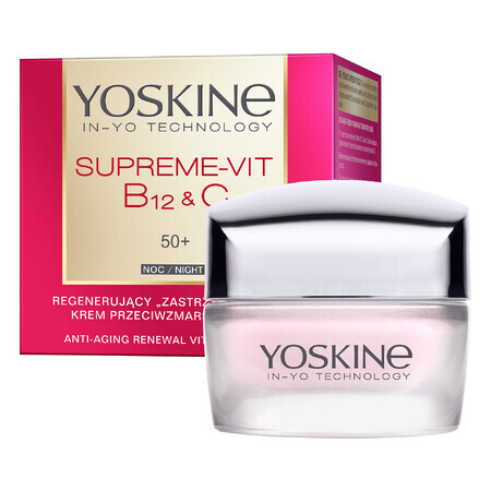 Yoskine Supreme-Vit B12 + C 50+, crème de nuit régénérante anti-rides, 50 ml