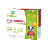 Naturell Zinc + Vitamine C pour enfants, goût orange, 60 comprimés à croquer