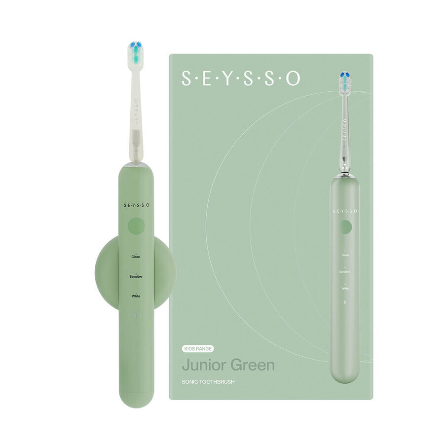 Seysso Junior Green, brosse à dents sonique, verte, 1 pièce