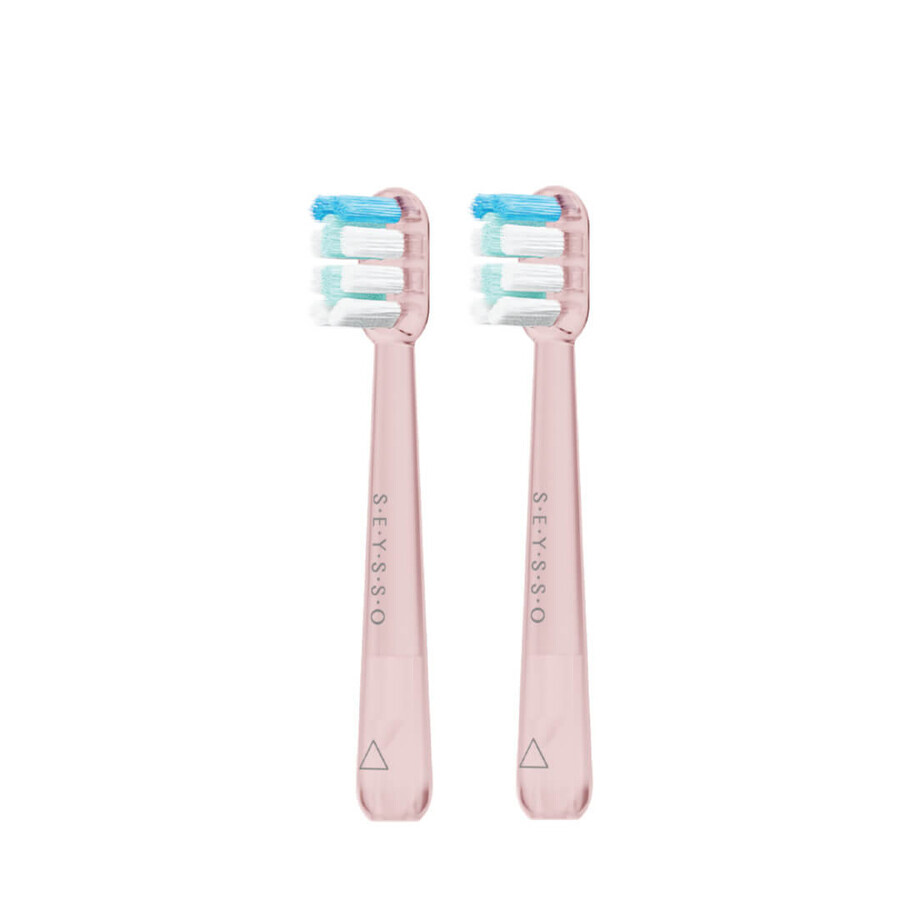 Seysso Deep Clean, embouts de remplacement pour brosse à dents sonique Junior, rose, 2 pièces