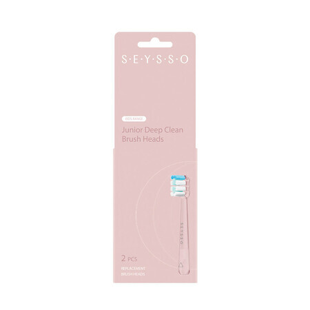 Seysso Deep Clean, embouts de remplacement pour brosse à dents sonique Junior, rose, 2 pièces