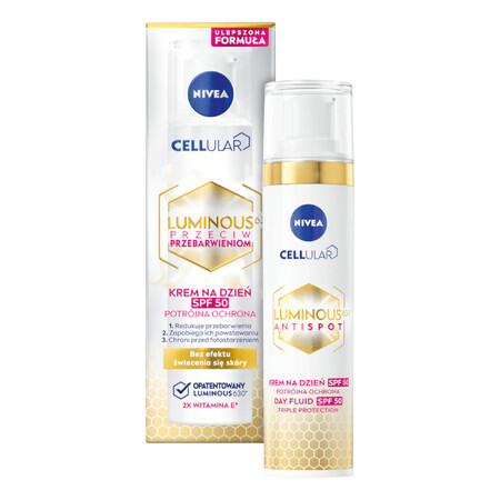 Nivea Cellular Luminous 630, crema da giorno anti-pigmentazione, SPF 50, 40 ml