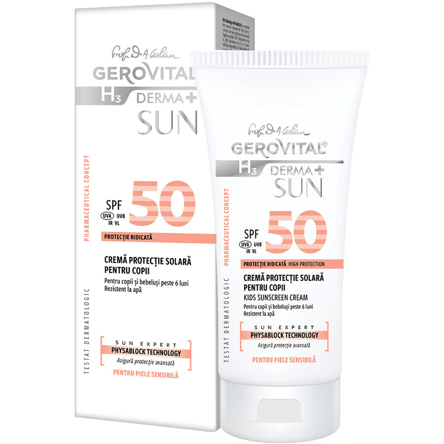 Crema solare per bambini SPF50 Gerovital H3 Derma+ Sun, 100ml, Charmec