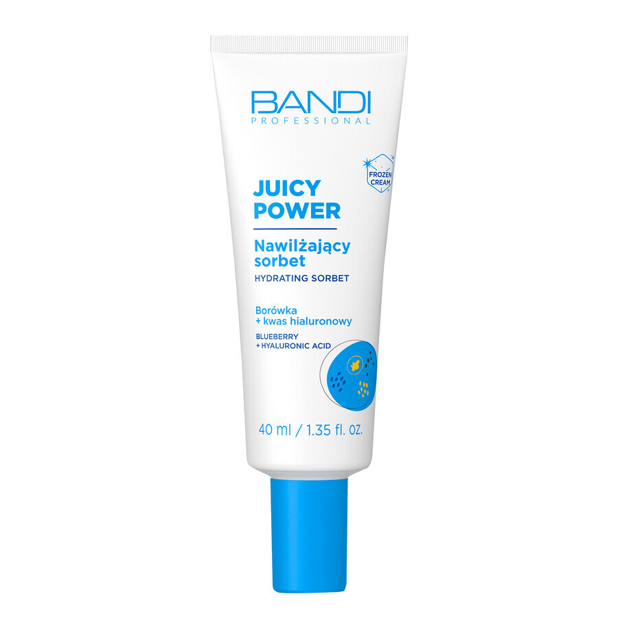 Bandi Juicy Power, feuchtigkeitsspendendes Gesichtssorbet, Heidelbeere + Hyaluronsäure, 40 ml