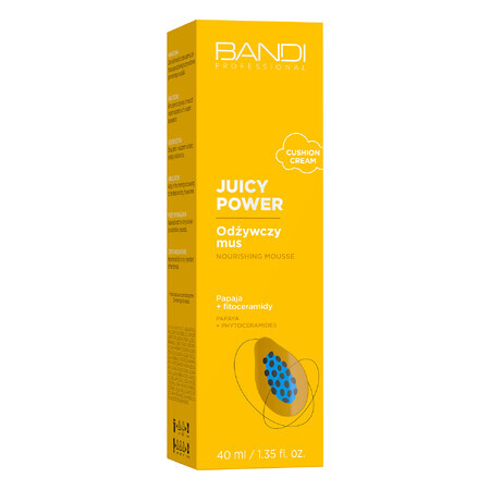 Bandi Juicy Power, nourishing facial foam, papaya + phytoceramides, 40 ml