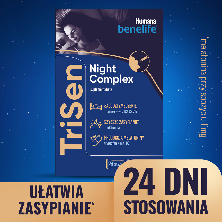 Humana Benelife TriSen Night Complex, 2,4 g x 24 sachets