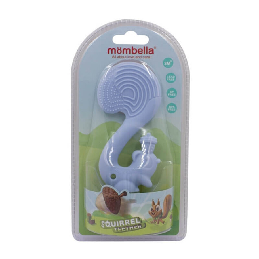 Mombella, toy, squirrel, light blue, after 3 months, 1 pc