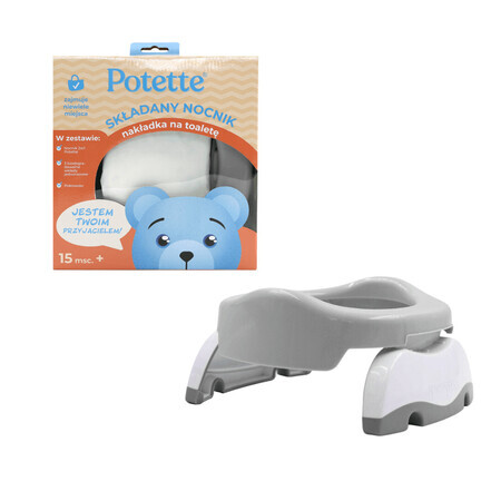 Potette Plus, pot de bébé et siège de toilette 2en1, gris et blanc, 1 pièce