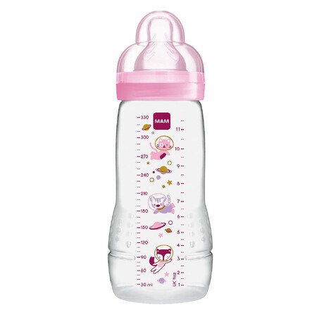 MAM Easy Active, bottle, Space Adventure, girl, from 4 months, 330 ml