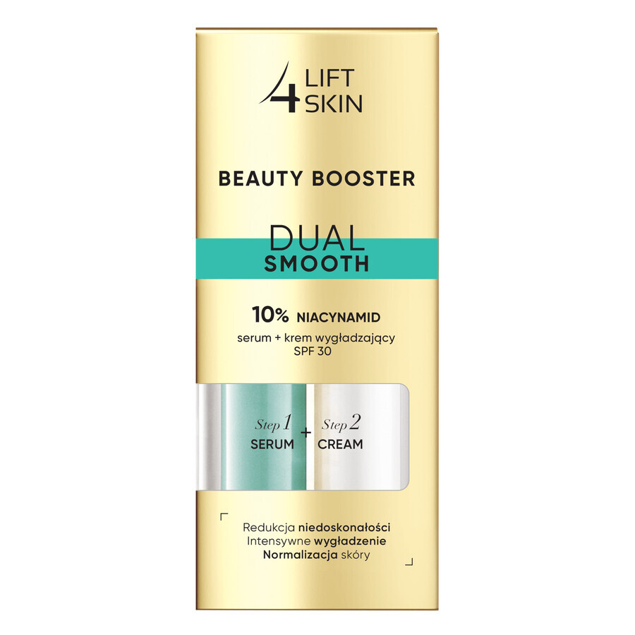 Lift4Skin Beauty Booster Dual Smooth set, sérum 10% niacinamide, 15 ml + crème lissante, SPF 30, 15 ml