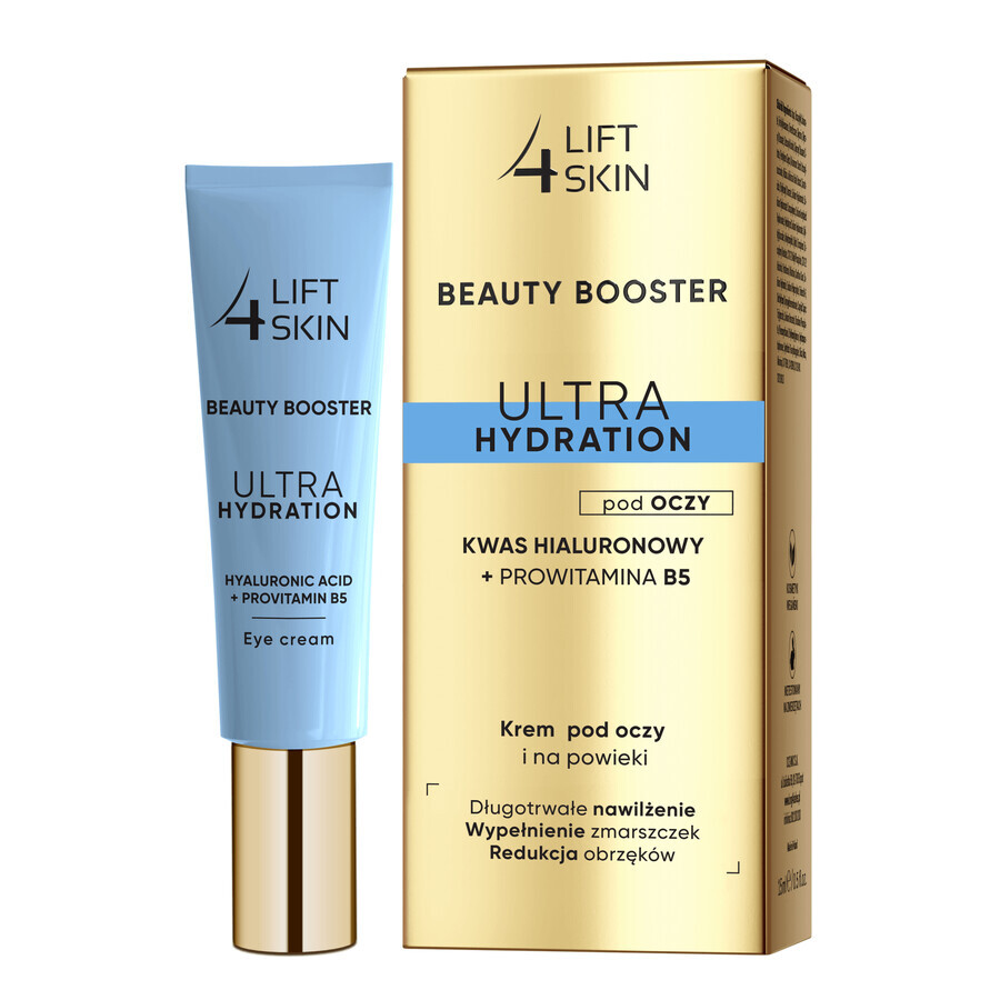 Lift4SKin Beauty Booster Ultra Hydratation Acide hyaluronique + provitamine B5, crème pour les yeux et les paupières, 15 ml