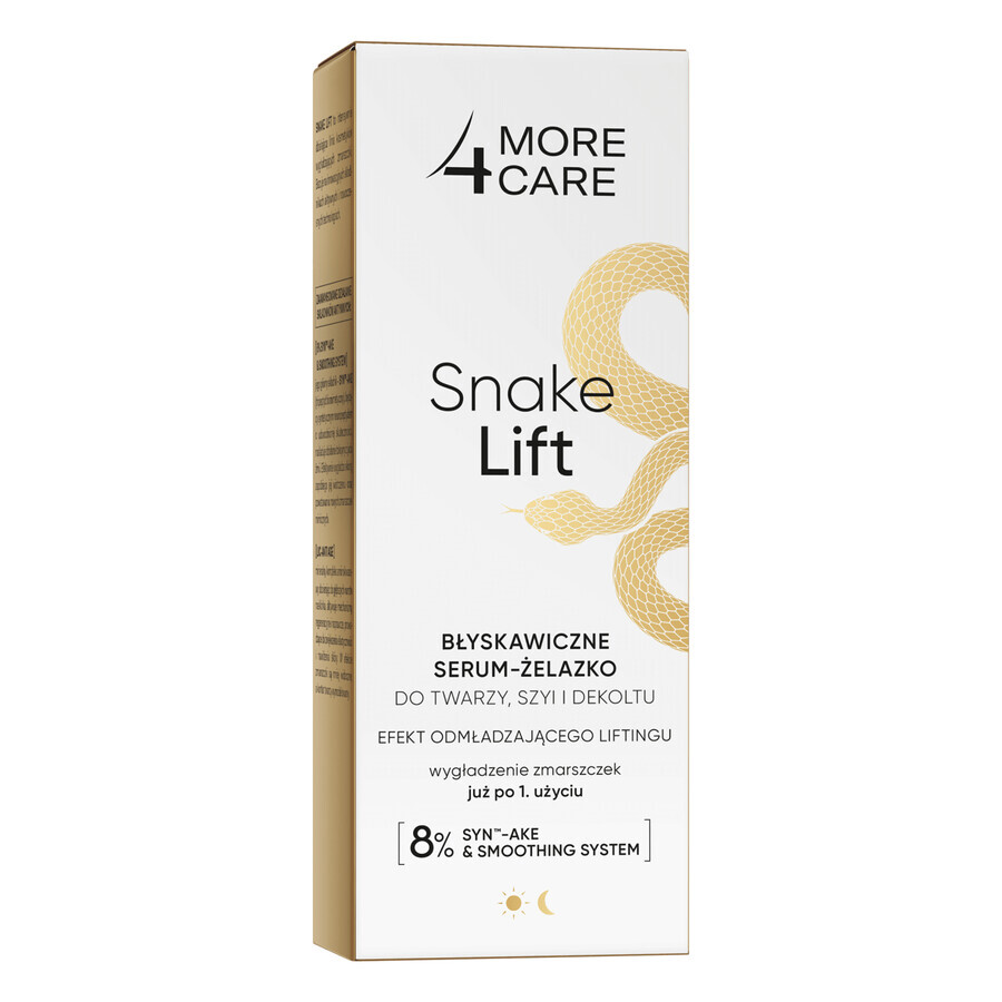 More4Care Snake Lift, gel-sérum instantané pour le visage, le cou et le décolleté, 35 ml