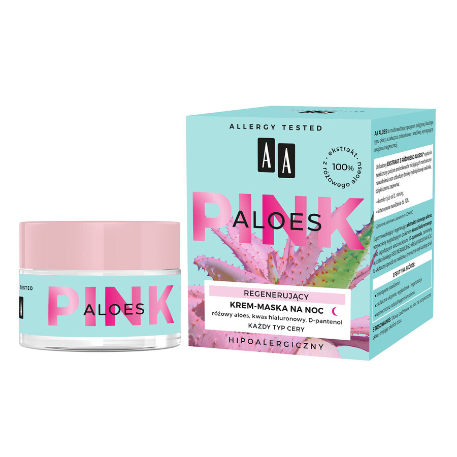 AA Aloe Pink, regenerierende Nachtcreme-Maske, 50 ml