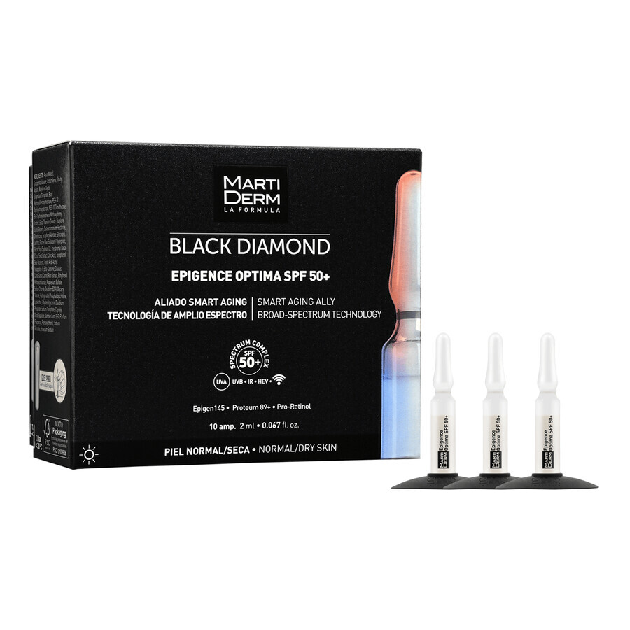 MartiDerm Black Diamond Epigence Optima, sérum anti-âge, SPF 50+, 2 ml x 10 ampoules