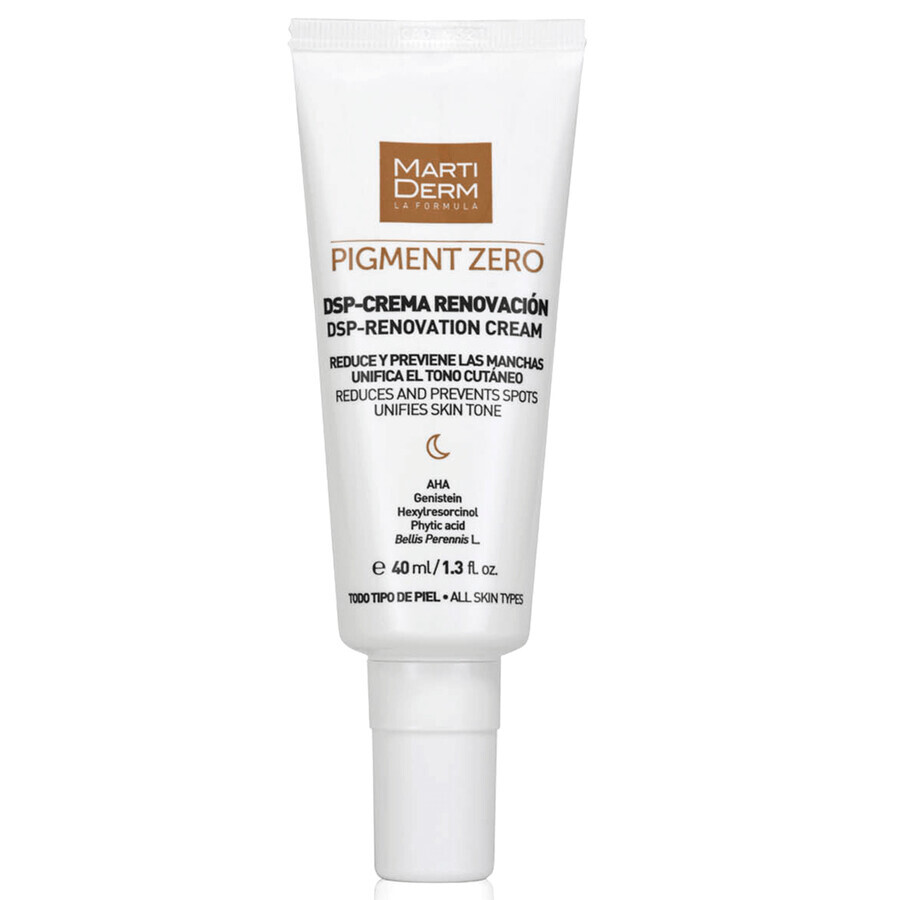 MartiDerm Pigment Zero, depigmentierende DSP-Creme gegen Hyperpigmentierung, Nachtcreme, 40 ml