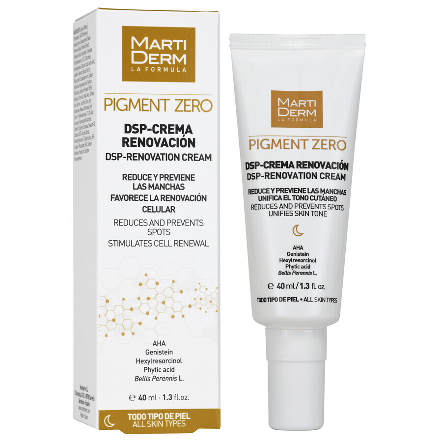 MartiDerm Pigment Zero, depigmentierende DSP-Creme gegen Hyperpigmentierung, Nachtcreme, 40 ml