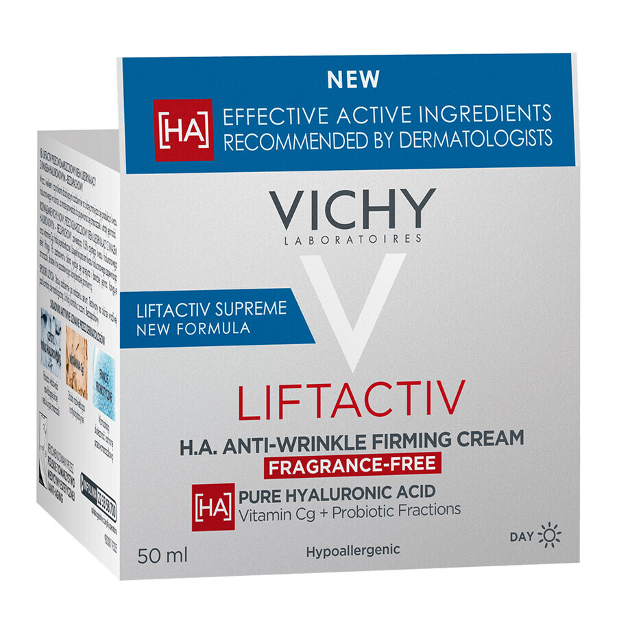 Vichy Liftactiv Supreme H.A.. Correttore di rughe, crema rassodante antirughe, senza profumo, pelle secca, 50 ml