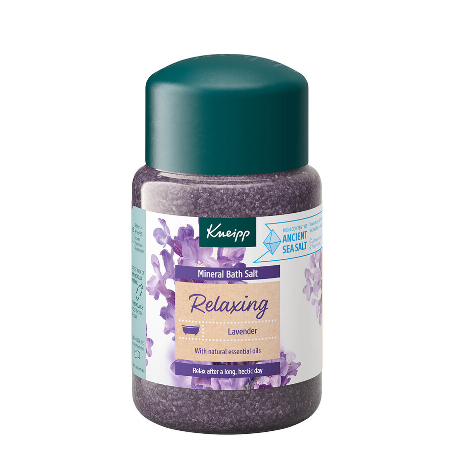 Kneipp Relaxing Lavender, cristaux de sel minéral pour le bain, 500 g