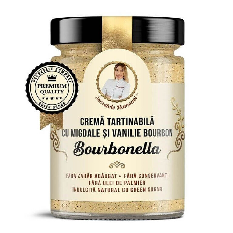 Pâte à tartiner Bourbonella aux amandes et à la vanille, Bourbonella, Ramona's Secrets, 350g, Remedia